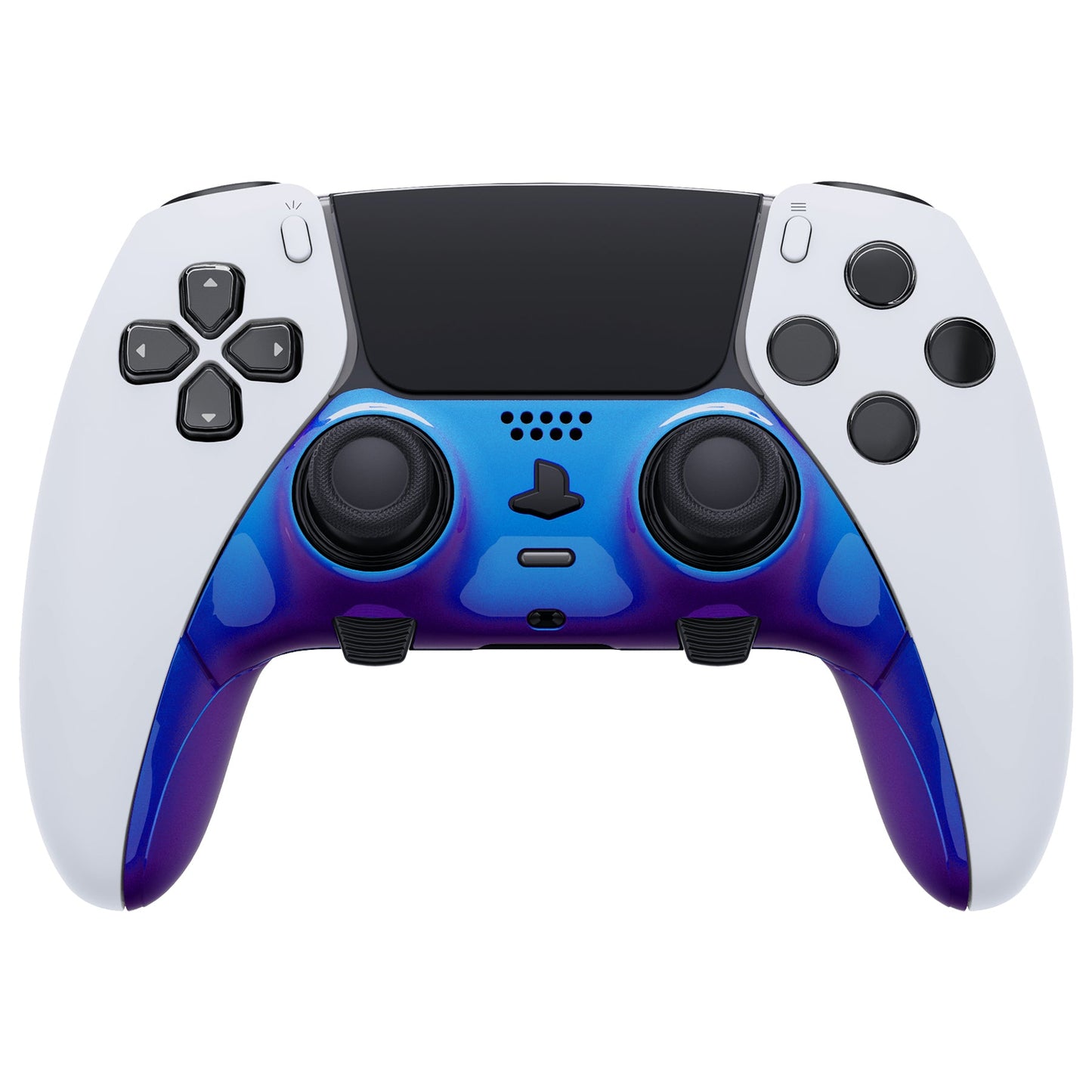 Replacement Top Bottom Decorative Trim Shell Compatible with PS5 Edge Controller - Chameleon Purple Blue eXtremeRate