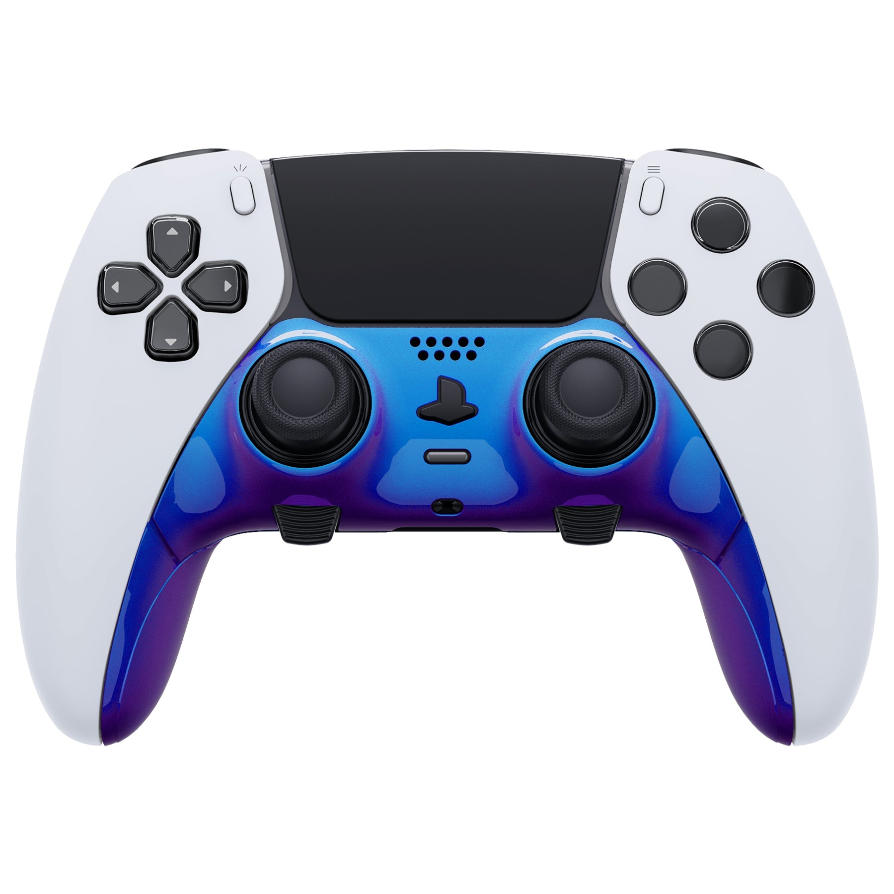 Replacement Top Bottom Decorative Trim Shell Compatible with PS5 Edge Controller - Chameleon Purple Blue eXtremeRate