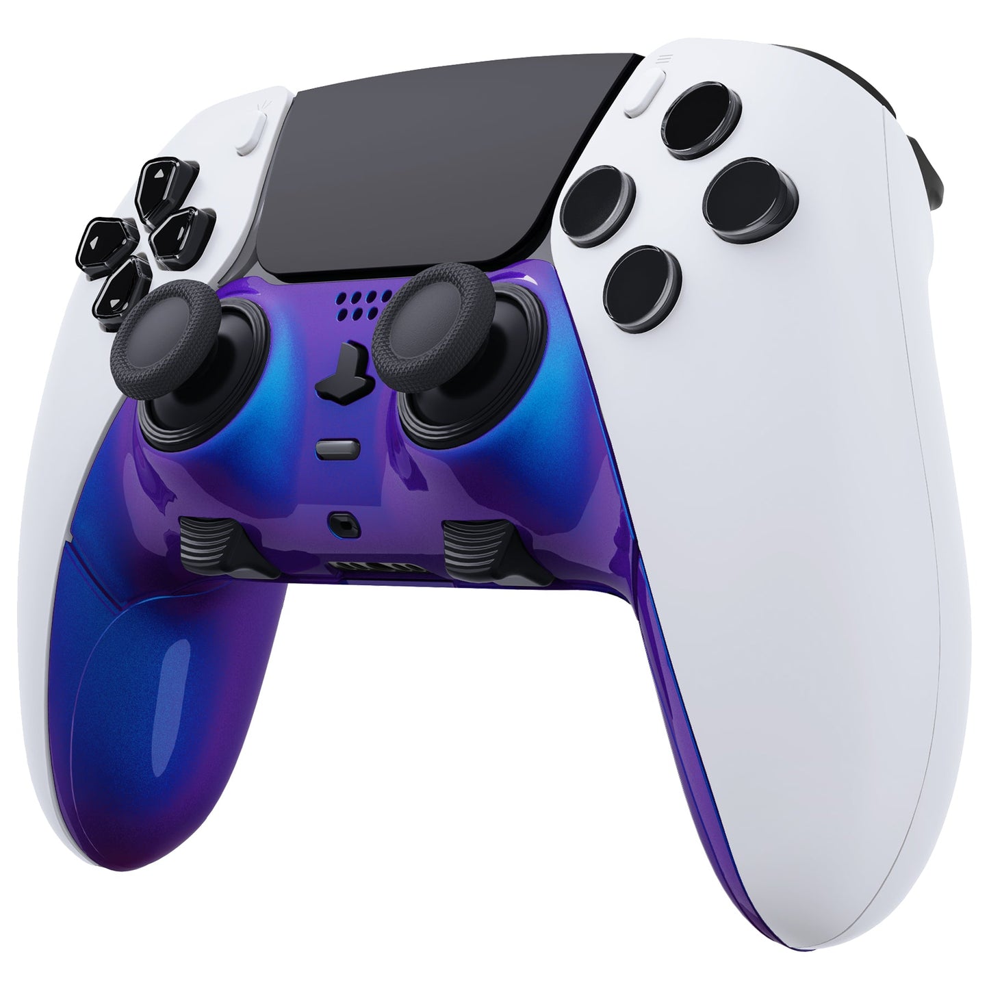 Replacement Top Bottom Decorative Trim Shell Compatible with PS5 Edge Controller - Chameleon Purple Blue eXtremeRate