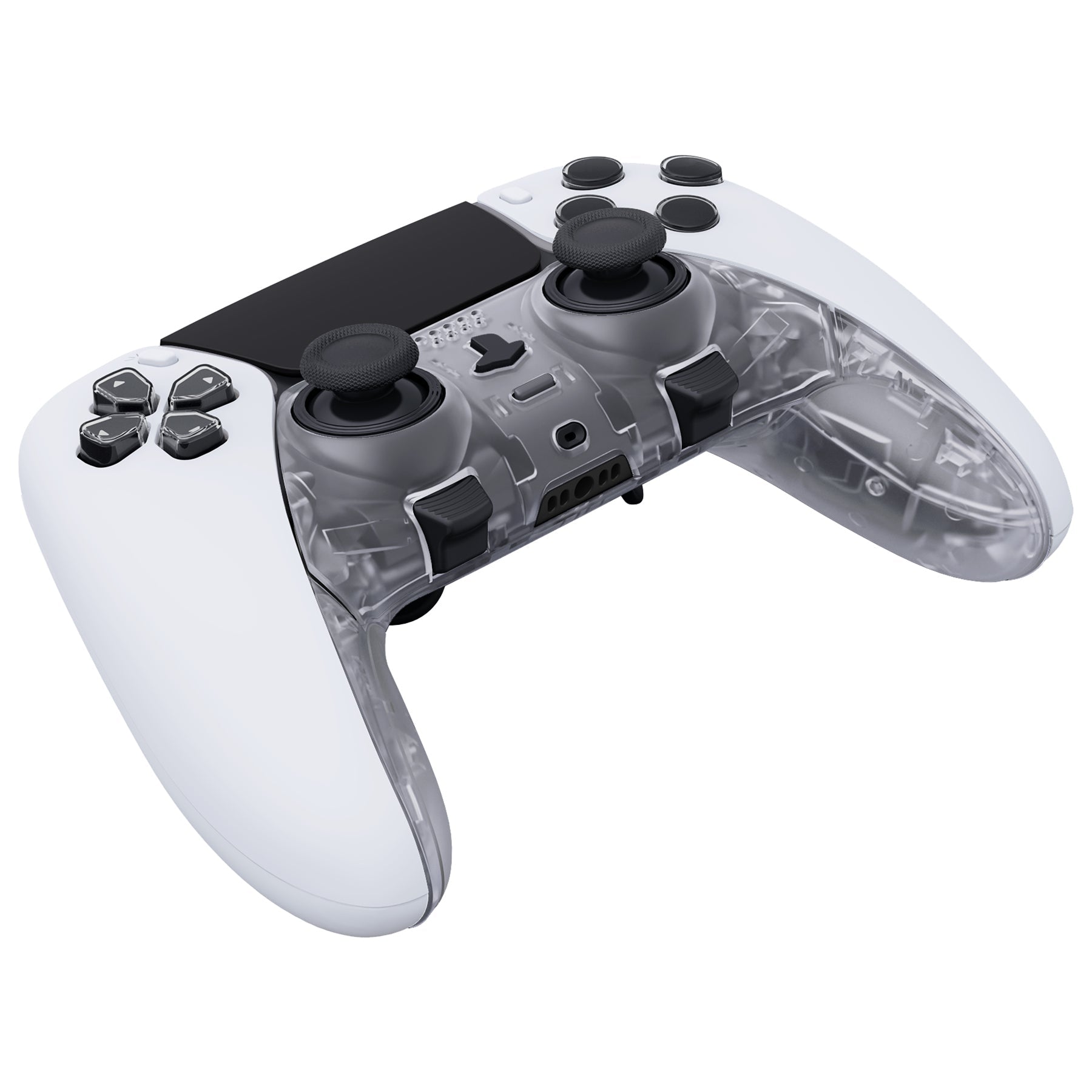 Replacement Top Bottom Decorative Trim Shell Compatible with PS5 Edge Controller - Clear eXtremeRate