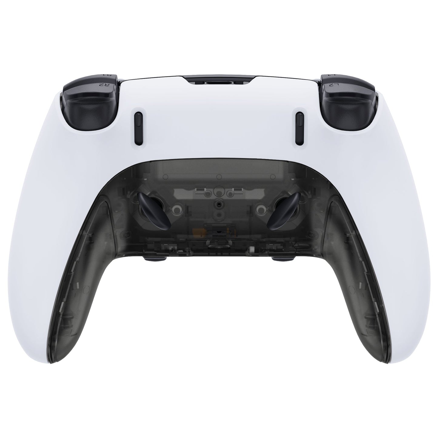 Replacement Top Bottom Decorative Trim Shell Compatible with PS5 Edge Controller - Clear Black eXtremeRate