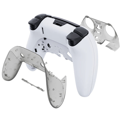 Replacement Top Bottom Decorative Trim Shell Compatible with PS5 Edge Controller - Clear Black eXtremeRate