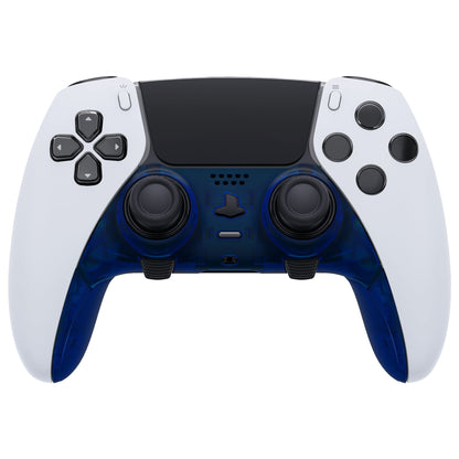 Replacement Top Bottom Decorative Trim Shell Compatible with PS5 Edge Controller - Clear Blue eXtremeRate