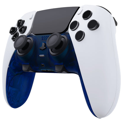 Replacement Top Bottom Decorative Trim Shell Compatible with PS5 Edge Controller - Clear Blue eXtremeRate