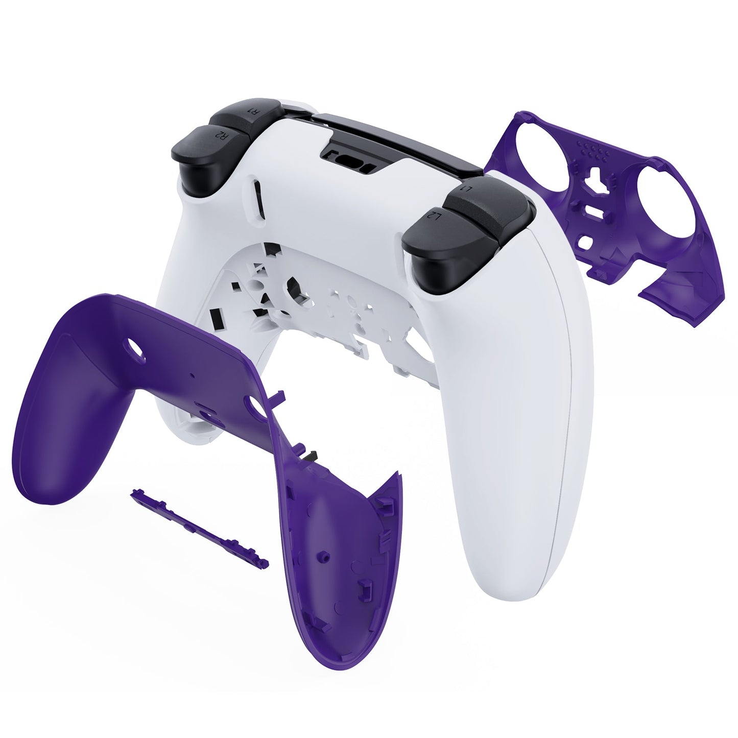 Replacement Top Bottom Decorative Trim Shell Compatible with PS5 Edge Controller - Purple eXtremeRate