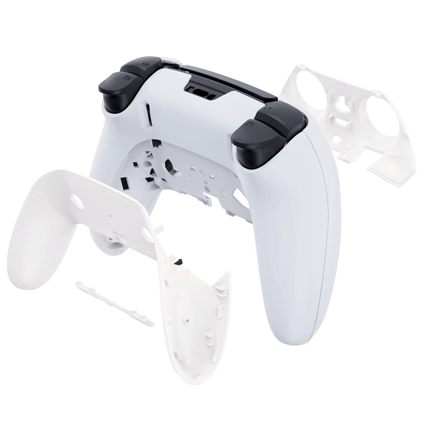 Replacement Top Bottom Decorative Trim Shell Compatible with PS5 Edge Controller - White eXtremeRate