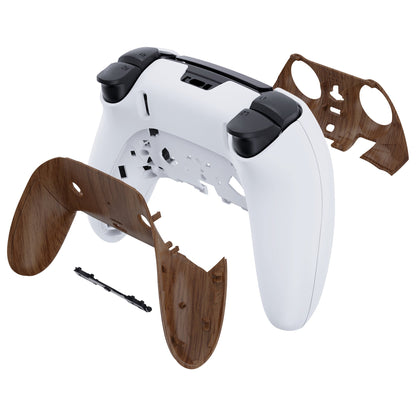 Replacement Top Bottom Decorative Trim Shell Compatible with PS5 Edge Controller - Wood Grain eXtremeRate