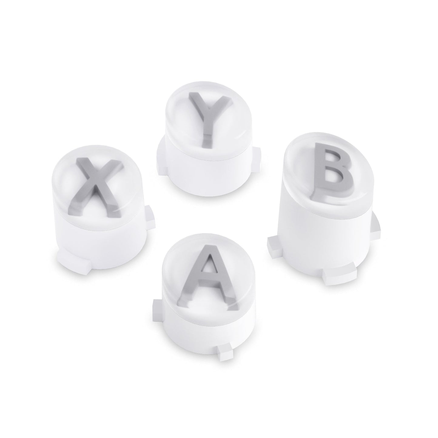 eXtremeRate Retail Three-Tone Robot White & Clear & New Hope Gray ABXY Action Buttons with Classic Symbols for Xbox Series X & S Controller & Xbox One S/X & Xbox One Elite V1/V2 Controller - JDX3M009