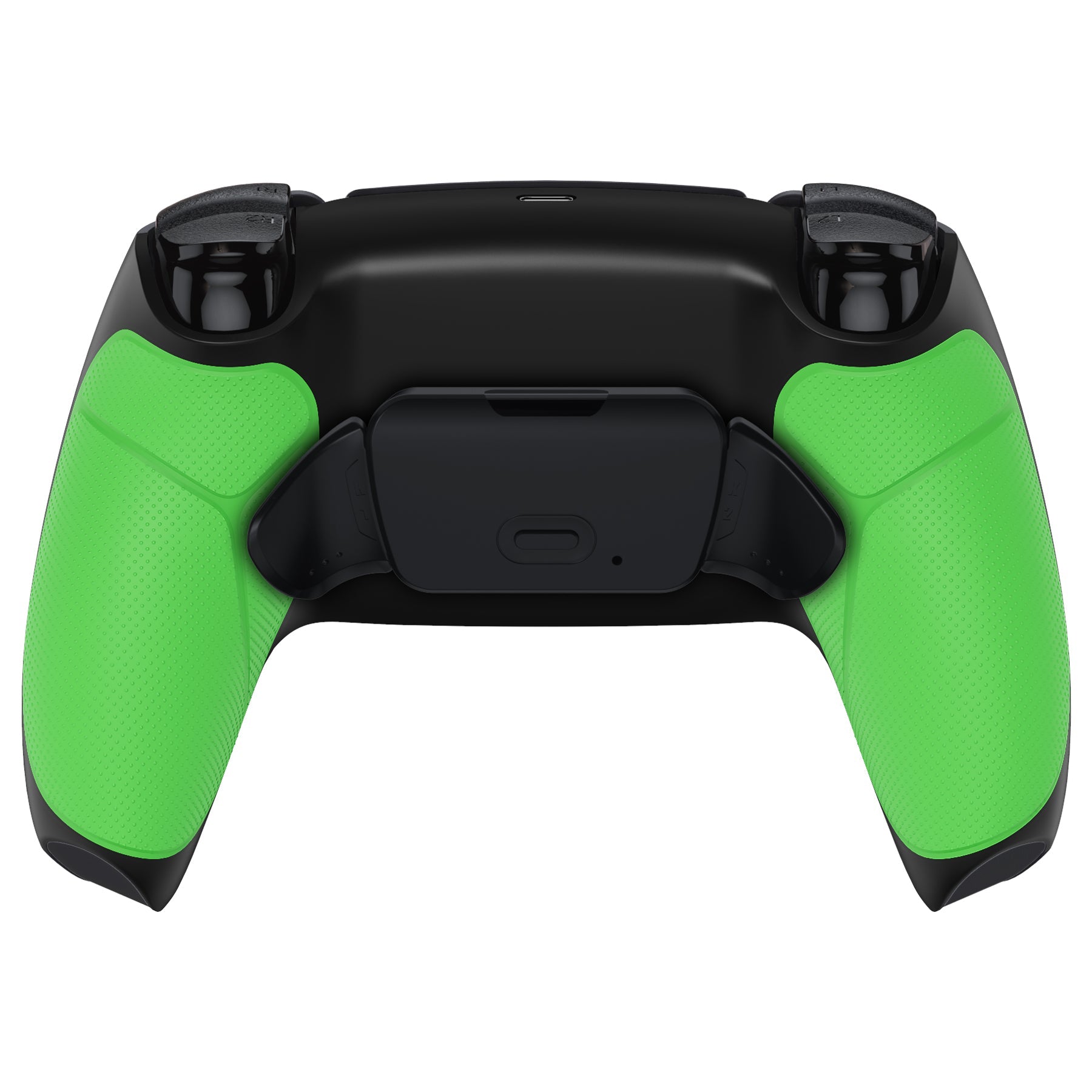 eXtremeRate Retail Rubberized Green Grip Remappable RISE Remap Kit for PS5 Controller BDM-030, Upgrade Board & Redesigned Black Back Shell & Back Buttons for PS5 Controller - Controller NOT Included - XPFU6004G3