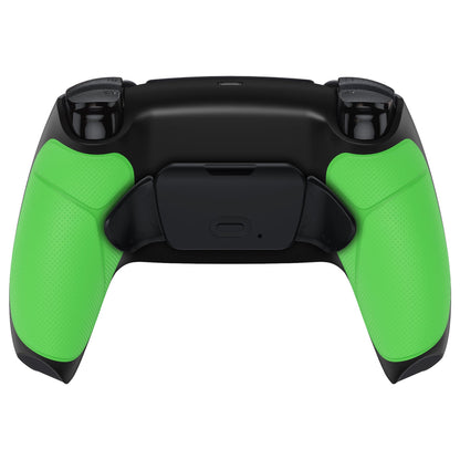 eXtremeRate Retail Rubberized Green Grip Remappable RISE Remap Kit for PS5 Controller BDM-030, Upgrade Board & Redesigned Black Back Shell & Back Buttons for PS5 Controller - Controller NOT Included - XPFU6004G3