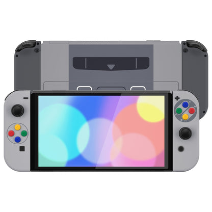 eXtremeRate Retail Replacement Soft Touch Full Set Shell for Nintendo Switch OLED - SFC SNES Classic EU Style - QNSOY7002