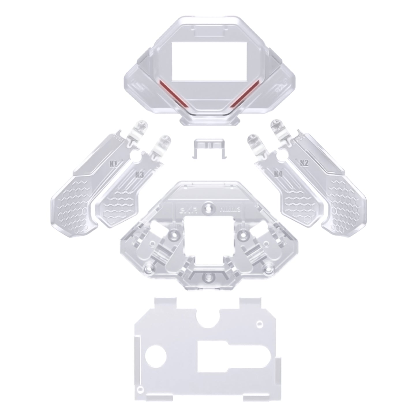 eXtremeRate SPARK バックパドル用 K1 K2 K3 K4 交換用バックパドル、PS5コントローラー対応【クリア】
