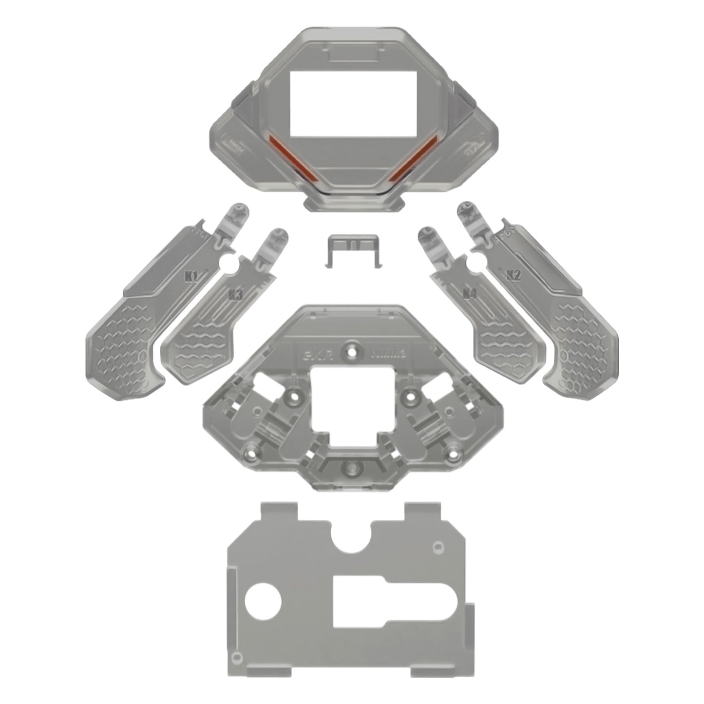 eXtremeRate SPARK バックパドル用 K1 K2 K3 K4 交換用バックパドル、PS5コントローラー対応【クリアブラック】