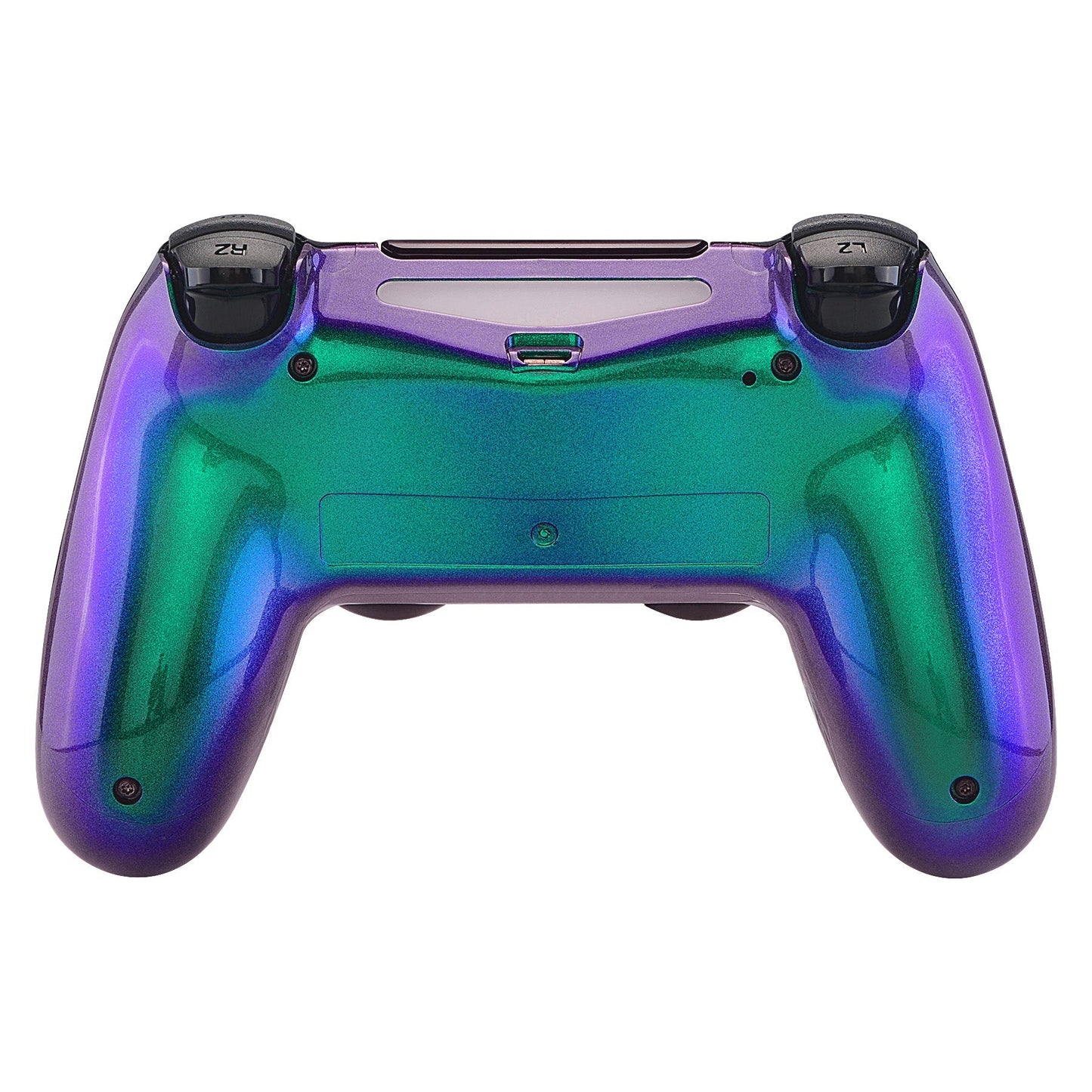 eXtremeRate Retail Green and Purple Bottom Shell, Chameleon Back Housing Case Cover, Game Improvement Replacement Parts for ps4 Slim Pro Controller JDM-040, JDM-050 and JDM-055 - SP4BP02