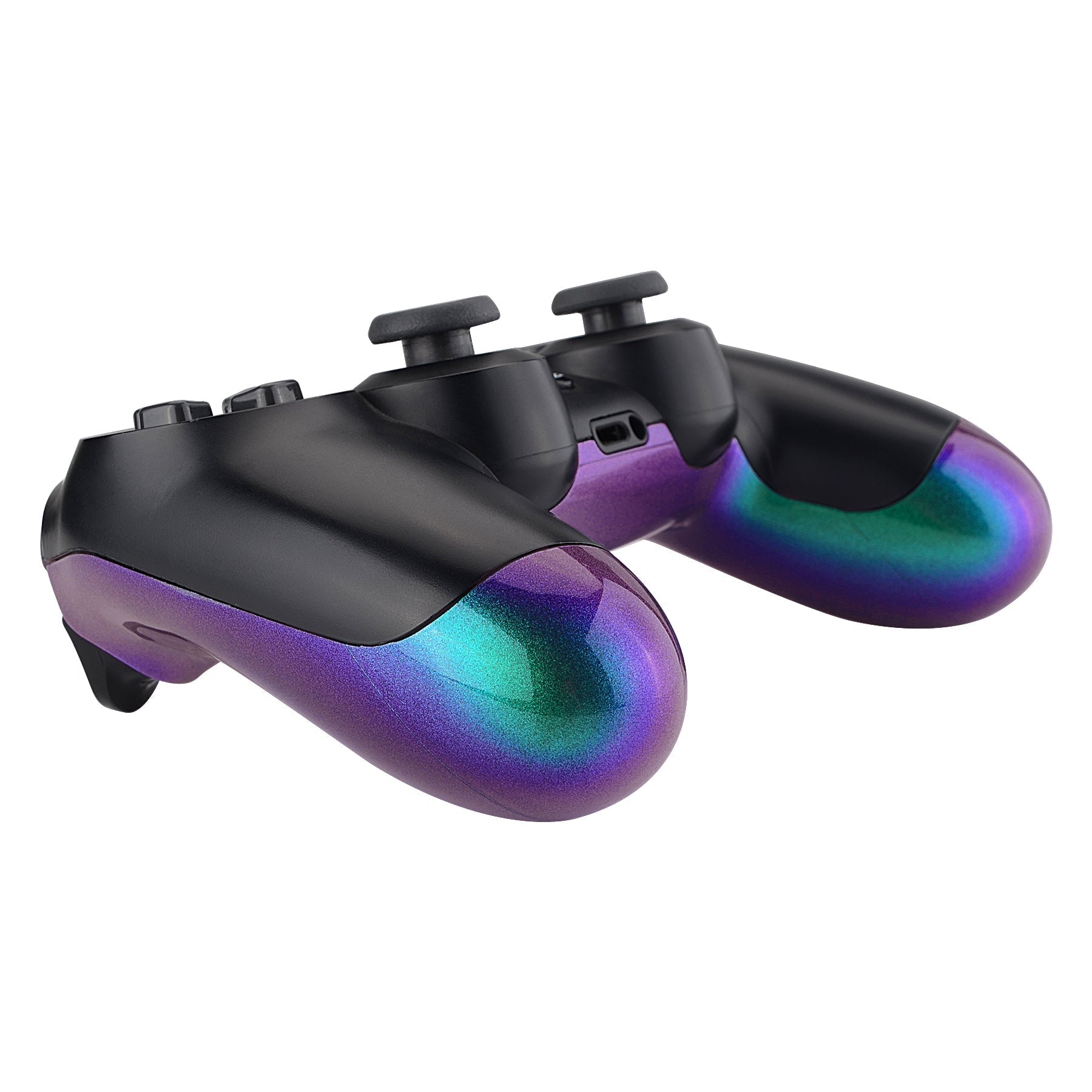 eXtremeRate Retail Green and Purple Bottom Shell, Chameleon Back Housing Case Cover, Game Improvement Replacement Parts for ps4 Slim Pro Controller JDM-040, JDM-050 and JDM-055 - SP4BP02