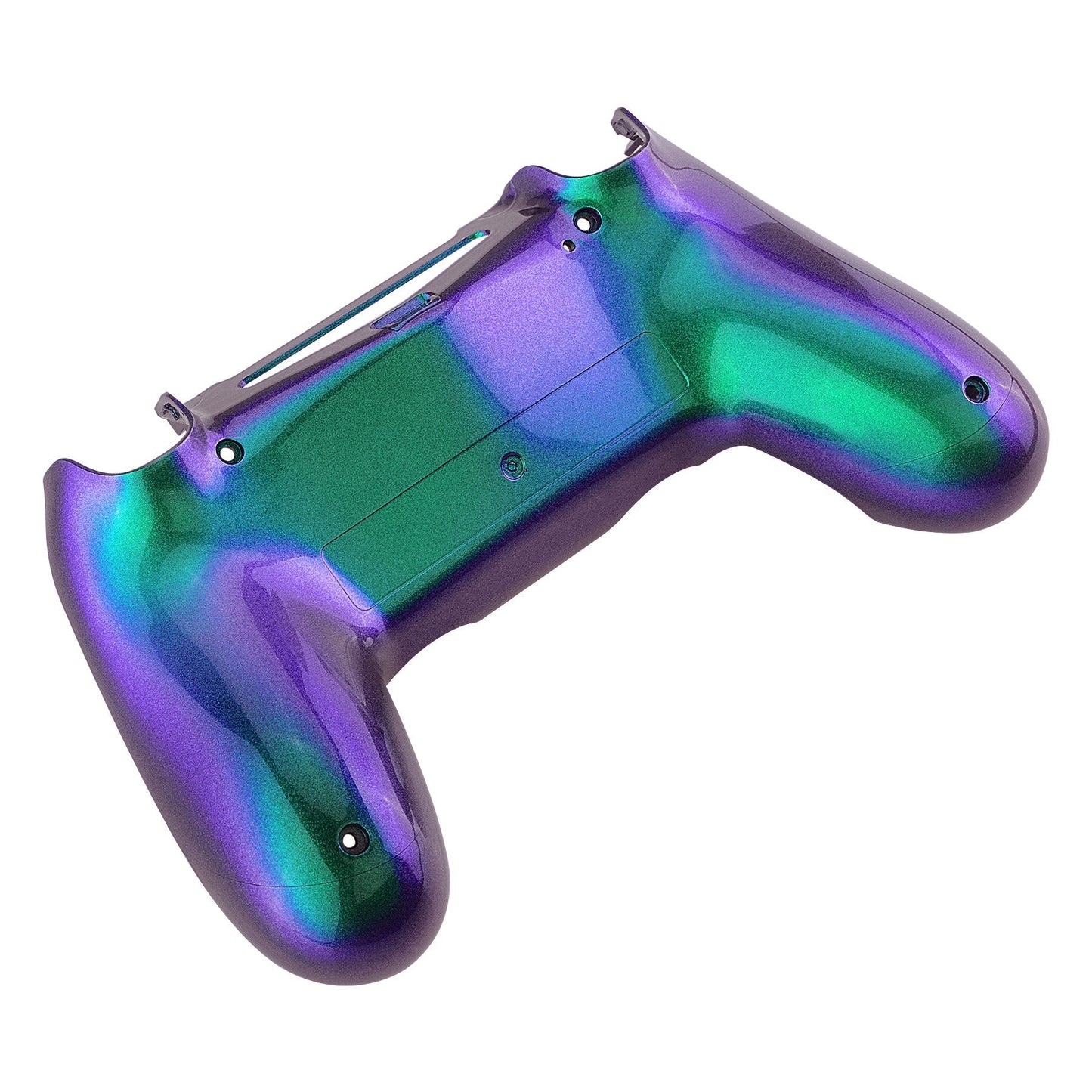 eXtremeRate Retail Green and Purple Bottom Shell, Chameleon Back Housing Case Cover, Game Improvement Replacement Parts for ps4 Slim Pro Controller JDM-040, JDM-050 and JDM-055 - SP4BP02