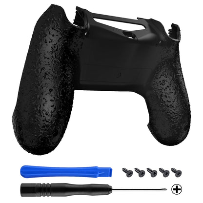 eXtremeRate Retail Textured Black Non-slip Back Housing Cover for ps4 Slim Pro Controller JDM-040 JDM-050 JDM-055 - SP4BR01