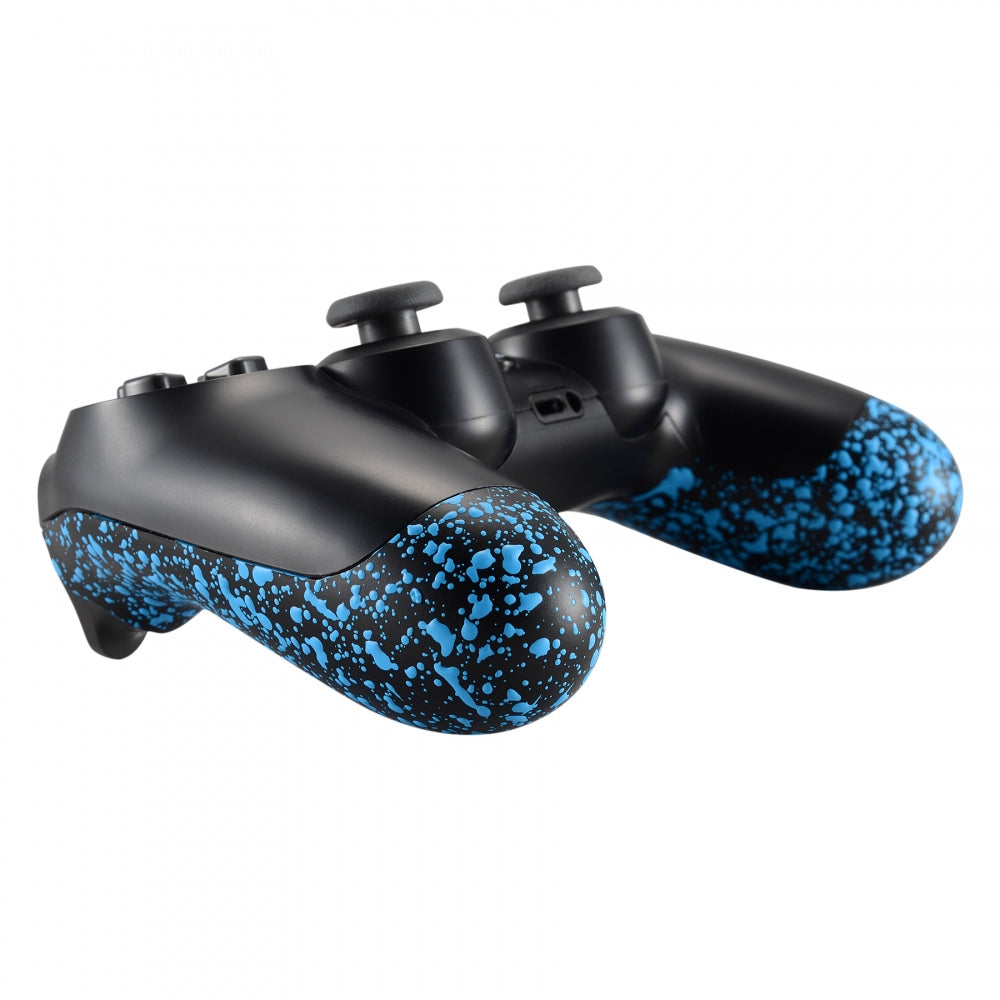 eXtremeRate Retail Textured Blue Bottom Shell Game Improvement Repair for ps4 Slim Pro Controller JDM-040  JDM-050 JDM-055 - SP4BR03