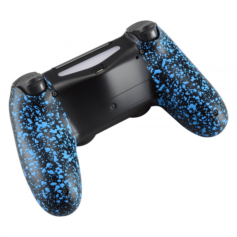 eXtremeRate Retail Textured Blue Bottom Shell Game Improvement Repair for ps4 Slim Pro Controller JDM-040  JDM-050 JDM-055 - SP4BR03