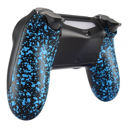 eXtremeRate Retail Textured Blue Bottom Shell Game Improvement Repair for ps4 Slim Pro Controller JDM-040  JDM-050 JDM-055 - SP4BR03