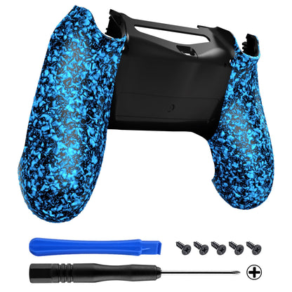 eXtremeRate Retail Textured Blue Bottom Shell Game Improvement Repair for ps4 Slim Pro Controller JDM-040  JDM-050 JDM-055 - SP4BR03