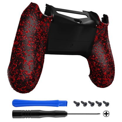 eXtremeRate Retail Textured Red Comfortable Non-slip Back Cover for ps4 Slim Pro Remote Controller JDM-040 JDM-050 JDM-055 - SP4BR04