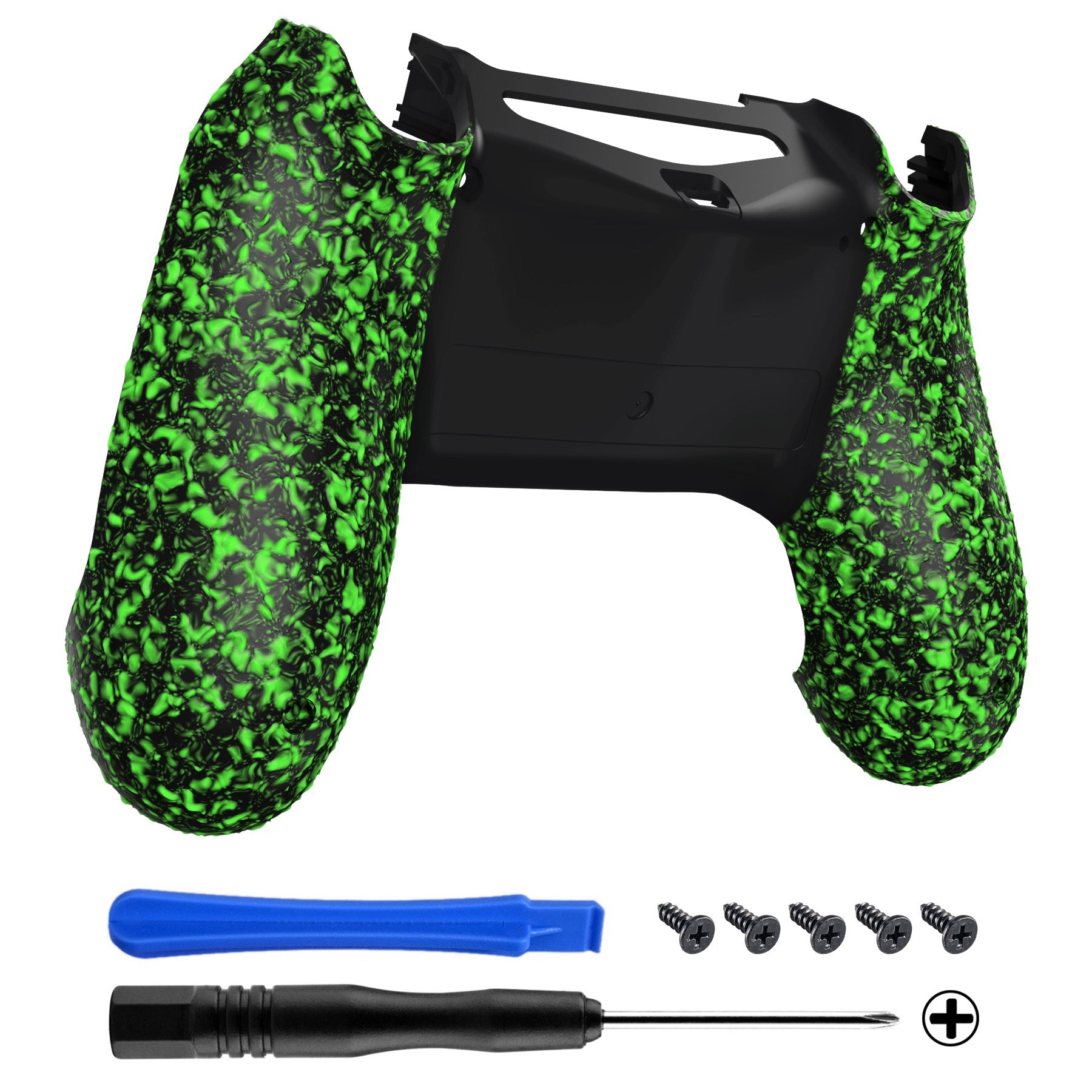 eXtremeRate Retail Textured Green Comfortable Non-slip Back Shell for ps4 Slim Pro Game Controller JDM-040 JDM-050 JDM-055 - SP4BR05