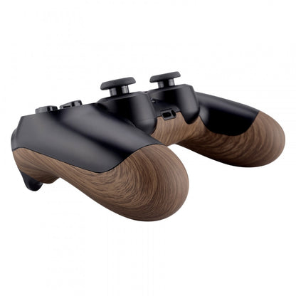 eXtremeRate Retail Wood Grain Soft Touch Back Housing Cover Bottom Shell Repair Part for ps4 Slim Pro Controller JDM-040 JDM-050 JDM-055 - SP4BS01