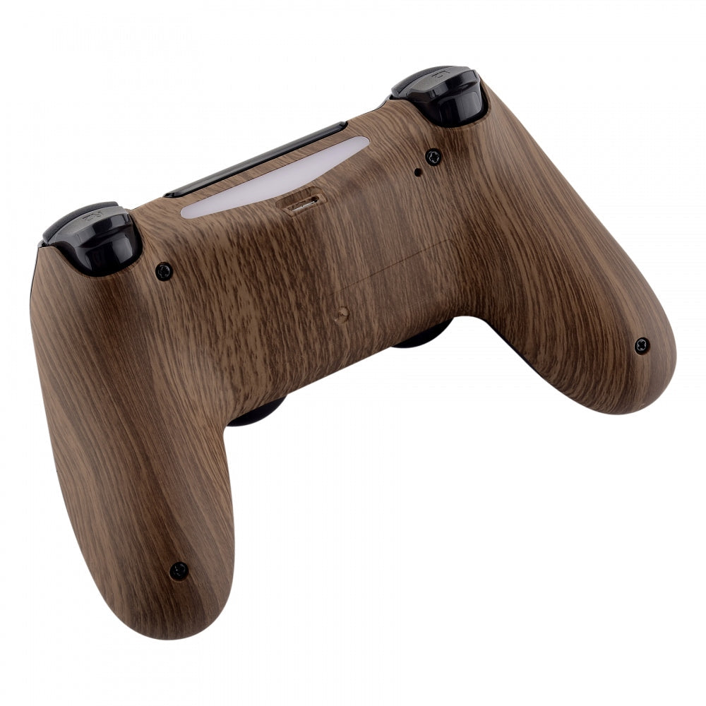 eXtremeRate Retail Wood Grain Soft Touch Back Housing Cover Bottom Shell Repair Part for ps4 Slim Pro Controller JDM-040 JDM-050 JDM-055 - SP4BS01