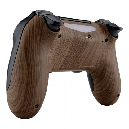 eXtremeRate Retail Wood Grain Soft Touch Back Housing Cover Bottom Shell Repair Part for ps4 Slim Pro Controller JDM-040 JDM-050 JDM-055 - SP4BS01