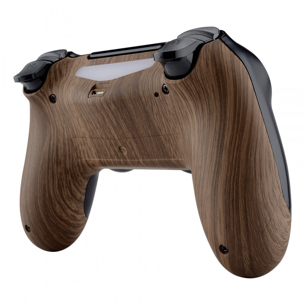 eXtremeRate Retail Wood Grain Soft Touch Back Housing Cover Bottom Shell Repair Part for ps4 Slim Pro Controller JDM-040 JDM-050 JDM-055 - SP4BS01