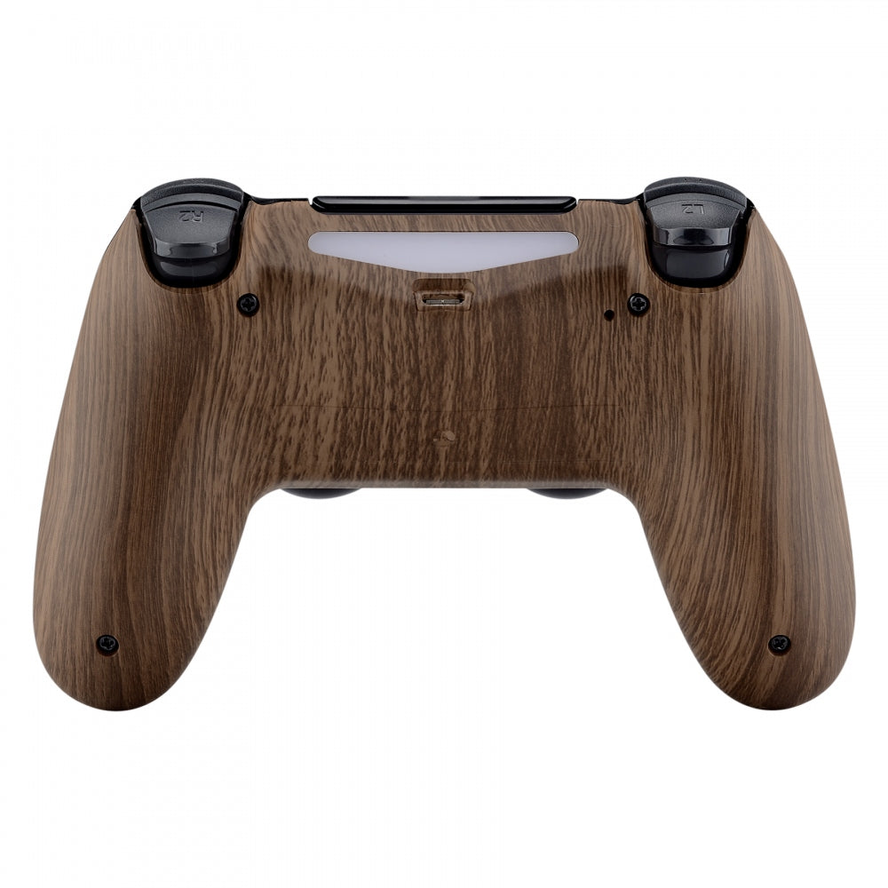 eXtremeRate Retail Wood Grain Soft Touch Back Housing Cover Bottom Shell Repair Part for ps4 Slim Pro Controller JDM-040 JDM-050 JDM-055 - SP4BS01