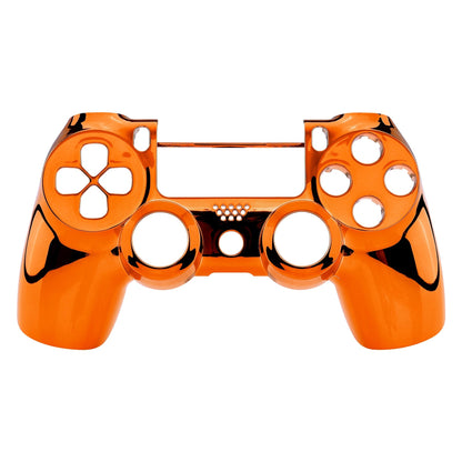 eXtremeRate Retail Chrome Orange Faceplate Cover Front Housing Shell Replacement Kit for ps4 Slim ps4 Pro Controller (CUH-ZCT2 JDM-040 JDM-050 JDM-055) - SP4FD07