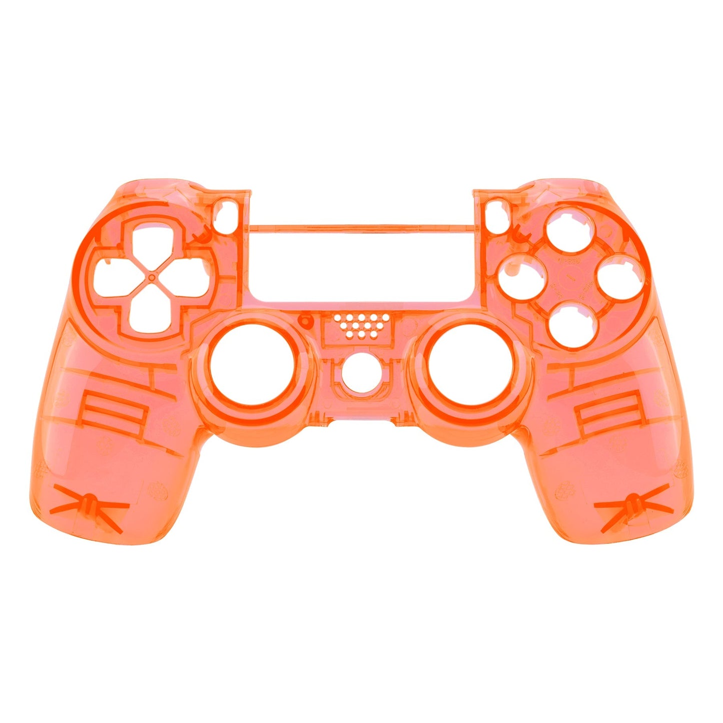 eXtremeRate Retail Transparent Crystal Clear Orange Front Housing Shell Faceplate Cover for ps4 Slim ps4 Pro Controller (CUH-ZCT2 JDM-040 JDM-050 JDM-055) - SP4FM08G