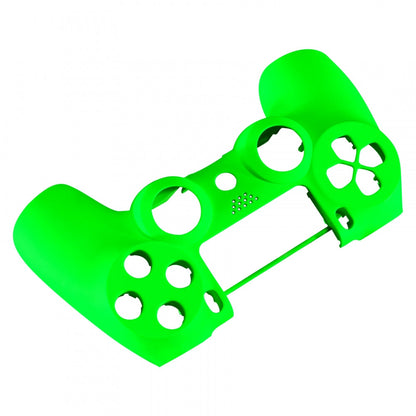 eXtremeRate Retail Neon Green Soft Touch Grip  Front Housing Shell Faceplate for ps4 Slim Pro Controller (CUH-ZCT2 JDM-040 JDM-050 JDM-055) - SP4FP07