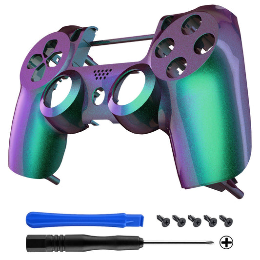 eXtremeRate Retail Green and Purple Chameleon Front Housing Shell Faceplate for ps4 Slim ps4 Pro Controller (CUH-ZCT2 JDM-040 JDM-050 JDM-055) - SP4FP12