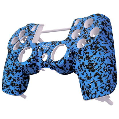 eXtremeRate Retail Textured Blue 3D Splashing Non-slip Front Housing Shell Faceplate for ps4 Slim ps4 Pro Controller (CUH-ZCT2 JDM-040 JDM-050 JDM-055) - SP4FP16