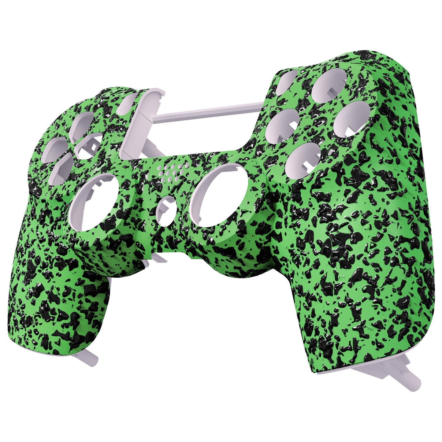 eXtremeRate Retail Textured Green 3D Splashing Non-slip Front Housing Shell Faceplate for ps4 Slim ps4 Pro Controller (CUH-ZCT2 JDM-040 JDM-050 JDM-055) - SP4FP17