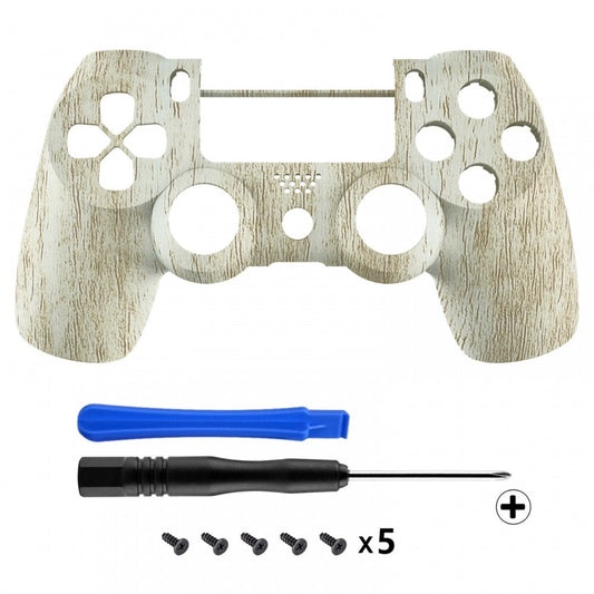 eXtremeRate Retail Pine Wood Grain Soft Touch Grip Front Housing Shell Faceplate Cover for ps4 Slim ps4 Pro Controller Cuth-ZCT2 JDM-040 JDM-050 JDM-055 - Controller NOT Included - SP4FS16