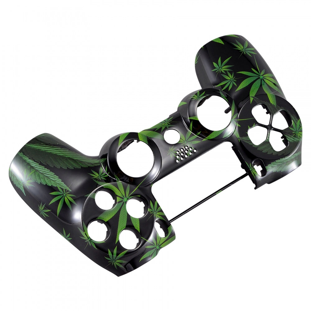 eXtremeRate Retail Green Weeds Leaves Front Housing Shell Faceplate for ps4 Slim ps4 Pro Controller (CUH-ZCT2 JDM-040 JDM-050 JDM-055) - SP4FT05