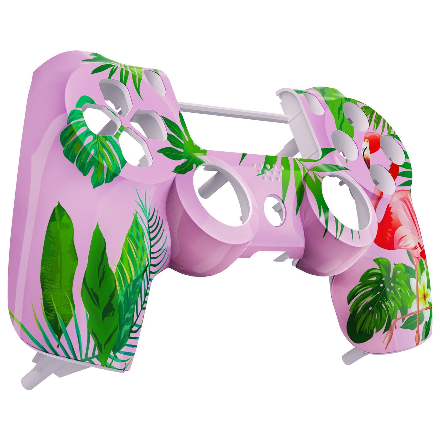 eXtremeRate Retail Tropical Flamingo Patterned Faceplate Front Housing Shell Cover Replacement Part for ps4 Slim Pro Game Controller JDM-040 JDM-050 JDM-055 - SP4FT41