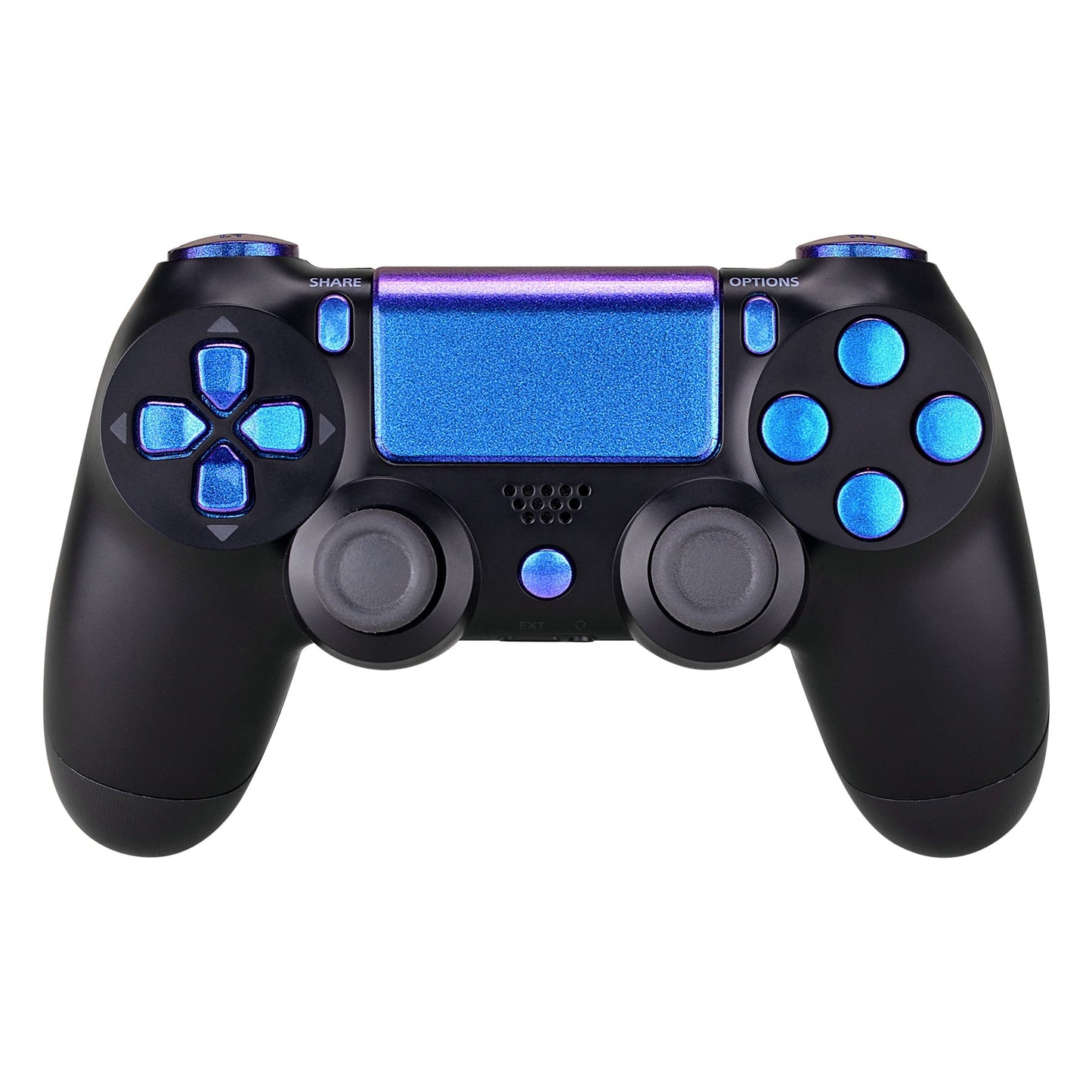 eXtremeRate Retail D-pad R1 L1 R2 L2 Trigger Touchpad Action Home Share Options Buttons, Chameleon Purple Blue Full Set Buttons Repair Kits with Tools for ps4 ps4 Slim ps4 Pro CUH-ZCT2 Controller - SP4J0401