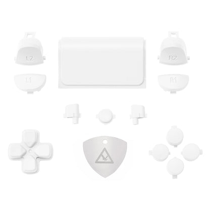 eXtremeRate Retail Replacement D-pad R1 L1 R2 L2 Triggers Touchpad Action Home Share Options Buttons, White Full Set Buttons Repair Kits with Tool for ps4 Slim ps4 Pro CUH-ZCT2 Controller - SP4J0404