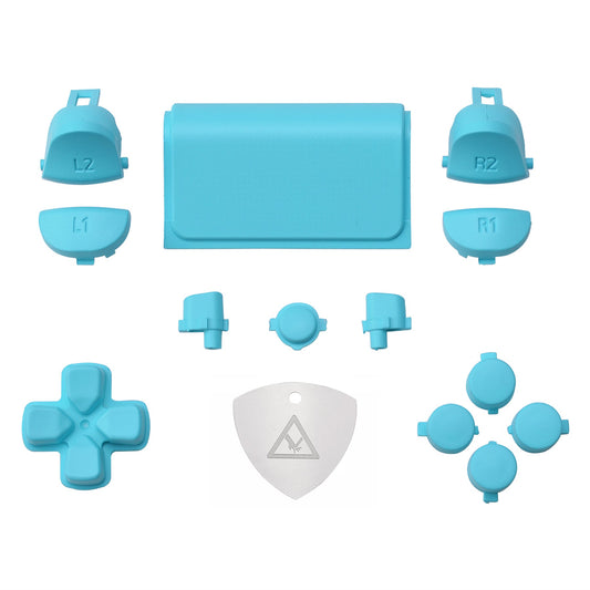 eXtremeRate Retail Replacement D-pad R1 L1 R2 L2 Triggers Touchpad Action Home Share Options Buttons, Heaven Blue Full Set Buttons Repair Kits with Tool for ps4 Slim ps4 Pro CUH-ZCT2 Controller - SP4J0410