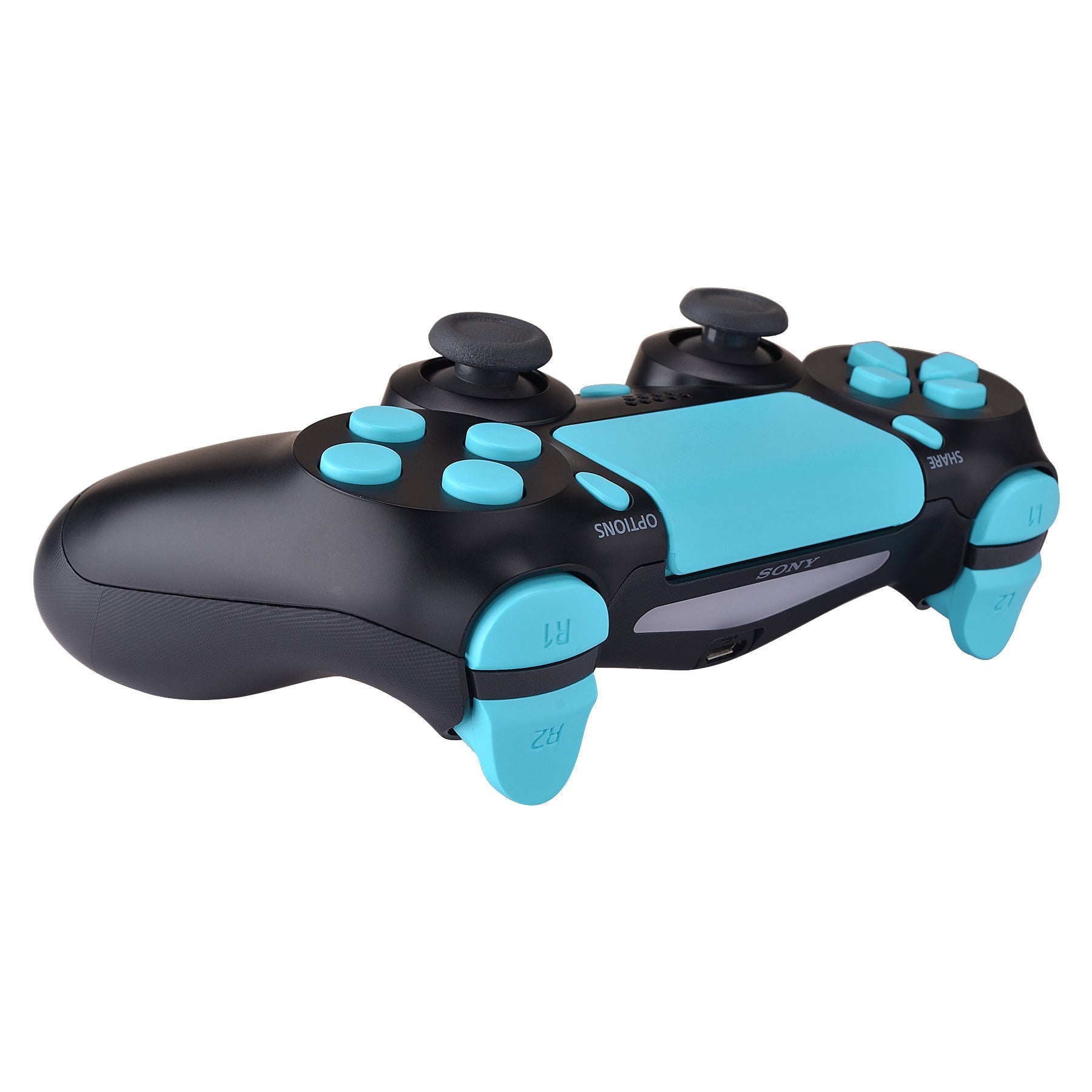 eXtremeRate Retail Replacement D-pad R1 L1 R2 L2 Triggers Touchpad Action Home Share Options Buttons, Heaven Blue Full Set Buttons Repair Kits with Tool for ps4 Slim ps4 Pro CUH-ZCT2 Controller - SP4J0410