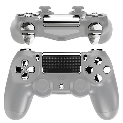 Chrome Silver Replacement D-pad R1 L1 R2 L2 Triggers Touchpad Action Home Share Options Buttons, Full Set Buttons Repair Kits with Tool for ps4 Slim ps4 Pro CUH-ZCT2 Controller - SP4J0414 eXtremeRate