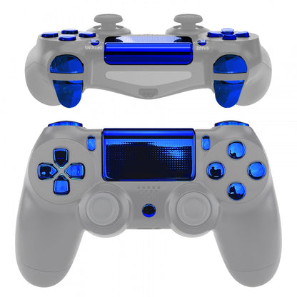 eXtremeRate Retail Chrome Blue Replacement D-pad R1 L1 R2 L2 Triggers Touchpad Action Home Share Options Buttons, Full Set Buttons Repair Kits with Tool for ps4 Slim ps4 Pro CUH-ZCT2 Controller - SP4J0416