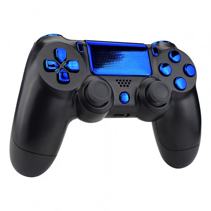 eXtremeRate Retail Chrome Blue Replacement D-pad R1 L1 R2 L2 Triggers Touchpad Action Home Share Options Buttons, Full Set Buttons Repair Kits with Tool for ps4 Slim ps4 Pro CUH-ZCT2 Controller - SP4J0416