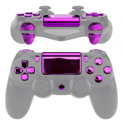 eXtremeRate Retail Chrome Purple Replacement D-pad R1 L1 R2 L2 Triggers Touchpad Action Home Share Options Buttons, Full Set Buttons Repair Kits with Tool for ps4 Slim ps4 Pro CUH-ZCT2 Controller - SP4J0417