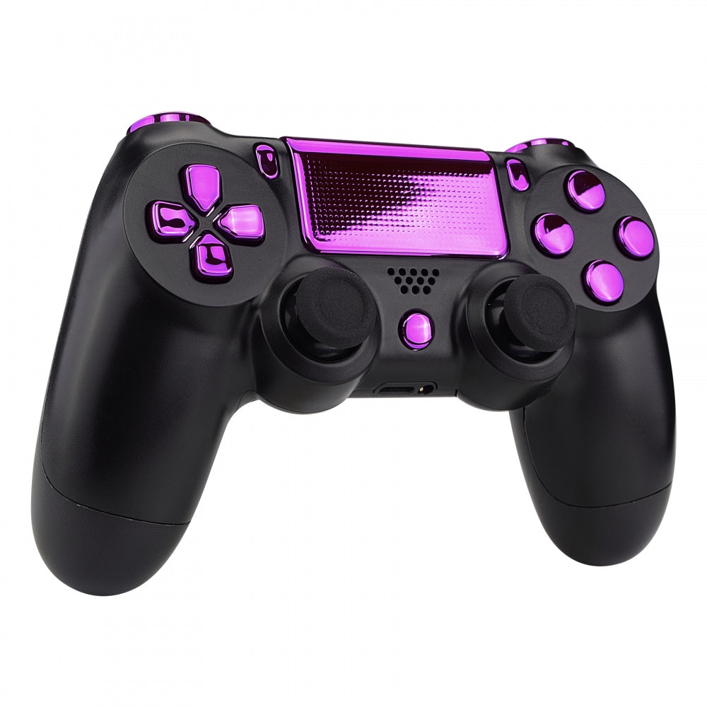 eXtremeRate Retail Chrome Purple Replacement D-pad R1 L1 R2 L2 Triggers Touchpad Action Home Share Options Buttons, Full Set Buttons Repair Kits with Tool for ps4 Slim ps4 Pro CUH-ZCT2 Controller - SP4J0417